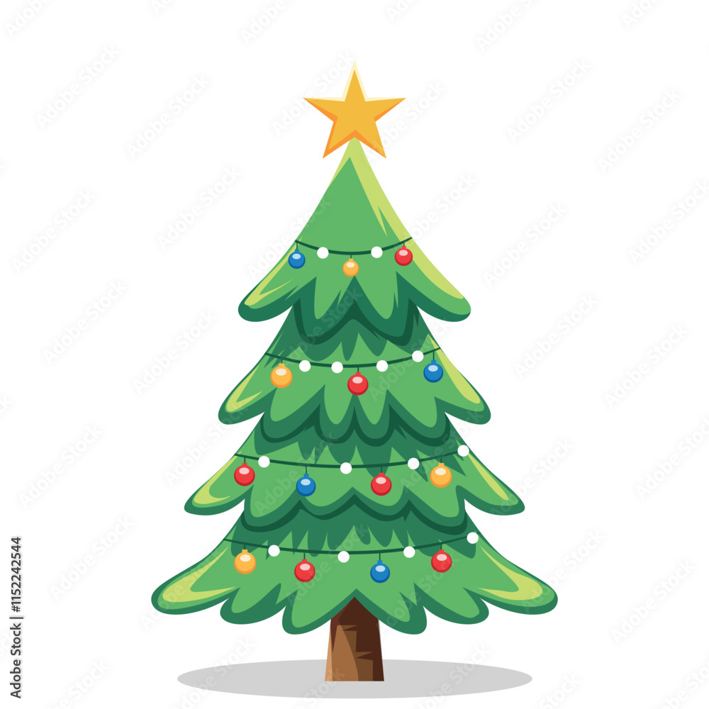 Cartoon tree vector art, Christmas tree vector, pine tree vector, icon Cartoon tree vector art, Christmas tree vector, pine tree vector, icon