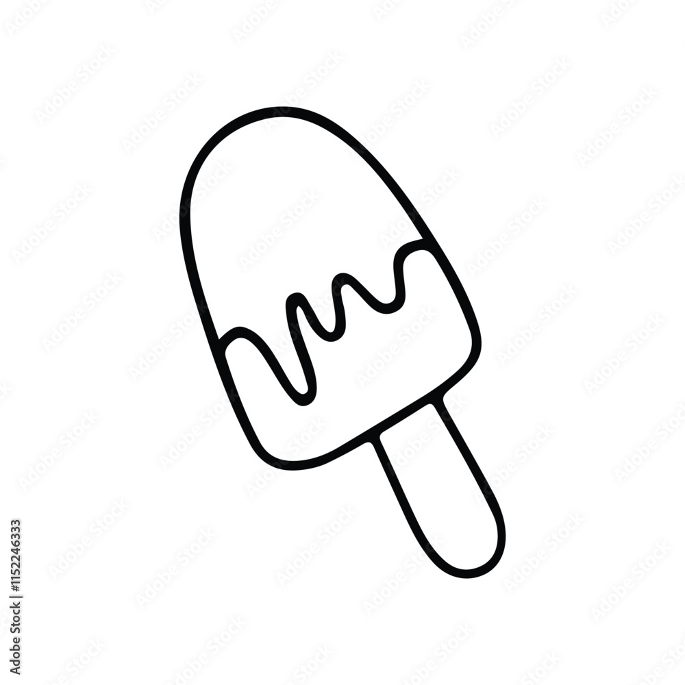 Simple vector line art delicious ice cream icon Simple vector line art delicious ice cream icon