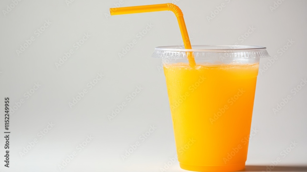 Bright Orange Beverage in Clear Plastic Cup Bright Orange Beverage in Clear Plastic Cup