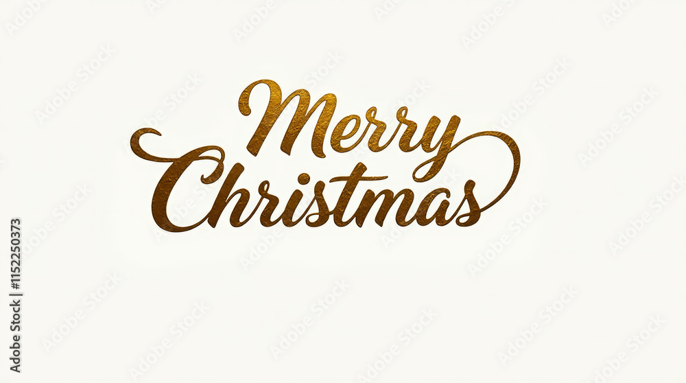 Christmas Card - Calligraphy Style - Elegant Flowing Calligraphy of Merry Christmas in Gold Foil Lettering Christmas Card - Calligraphy Style - Elegant Flowing Calligraphy of Merry Christmas in Gold Foil Lettering