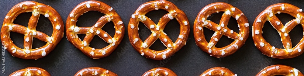 visually striking arrangement of pretzels in spiral pattern on smooth matte background under diffused lighting visually striking arrangement of pretzels in spiral pattern on smooth matte background under diffused lighting