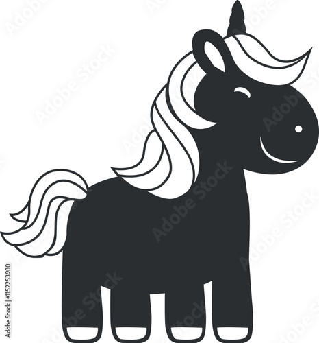 Cute Cartoon Unicorn Vector Illustration