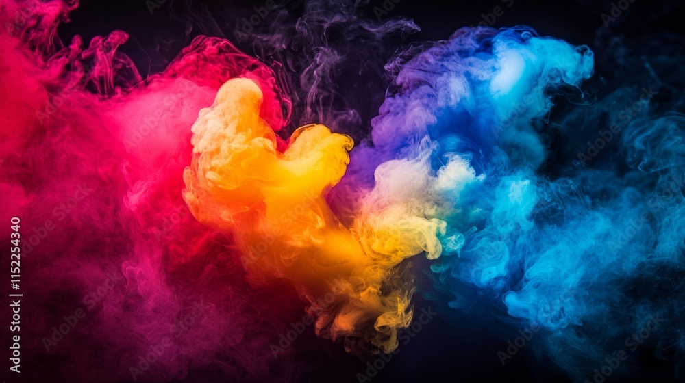 Obraz premium Vivid colorful smoke clouds in a dramatic composition