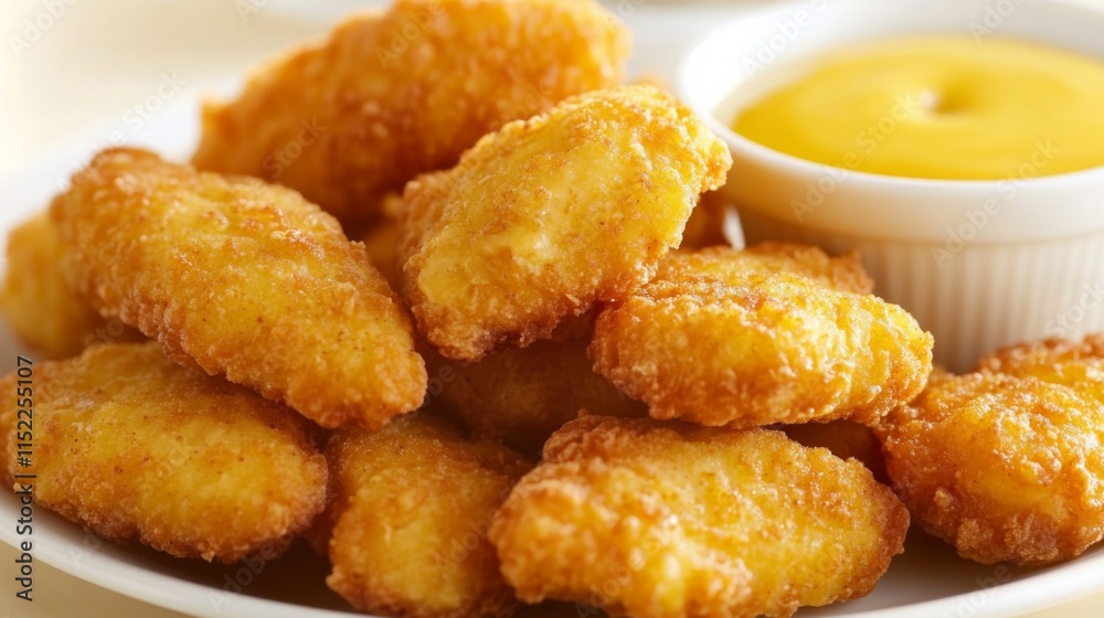 Crispy Chicken Nuggets with Honey Mustard Sauce Crispy Chicken Nuggets with Honey Mustard Sauce