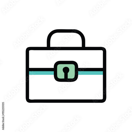  Secure Briefcase with Lock Icon Illustration Design