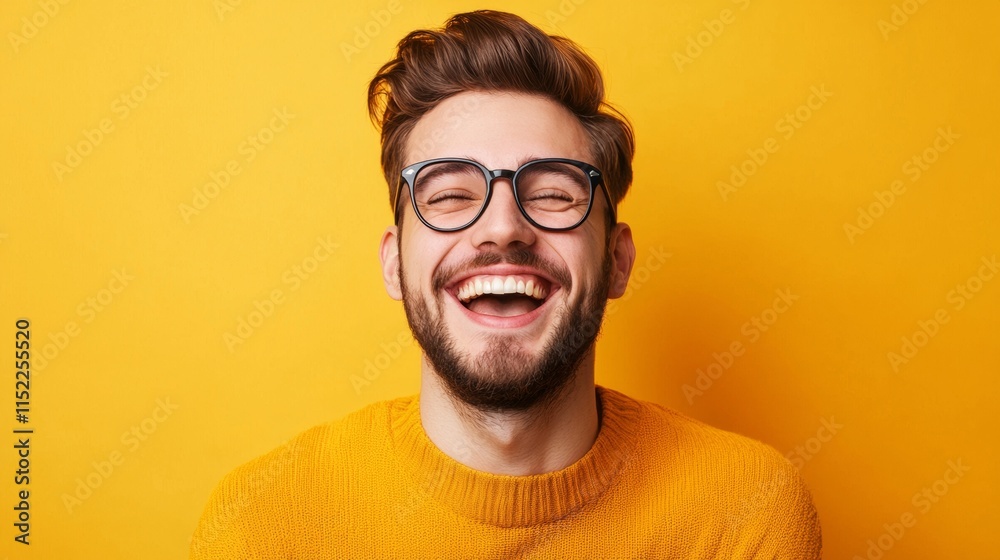 Portrait of a smiling man on a yellow background Portrait of a smiling man on a yellow background