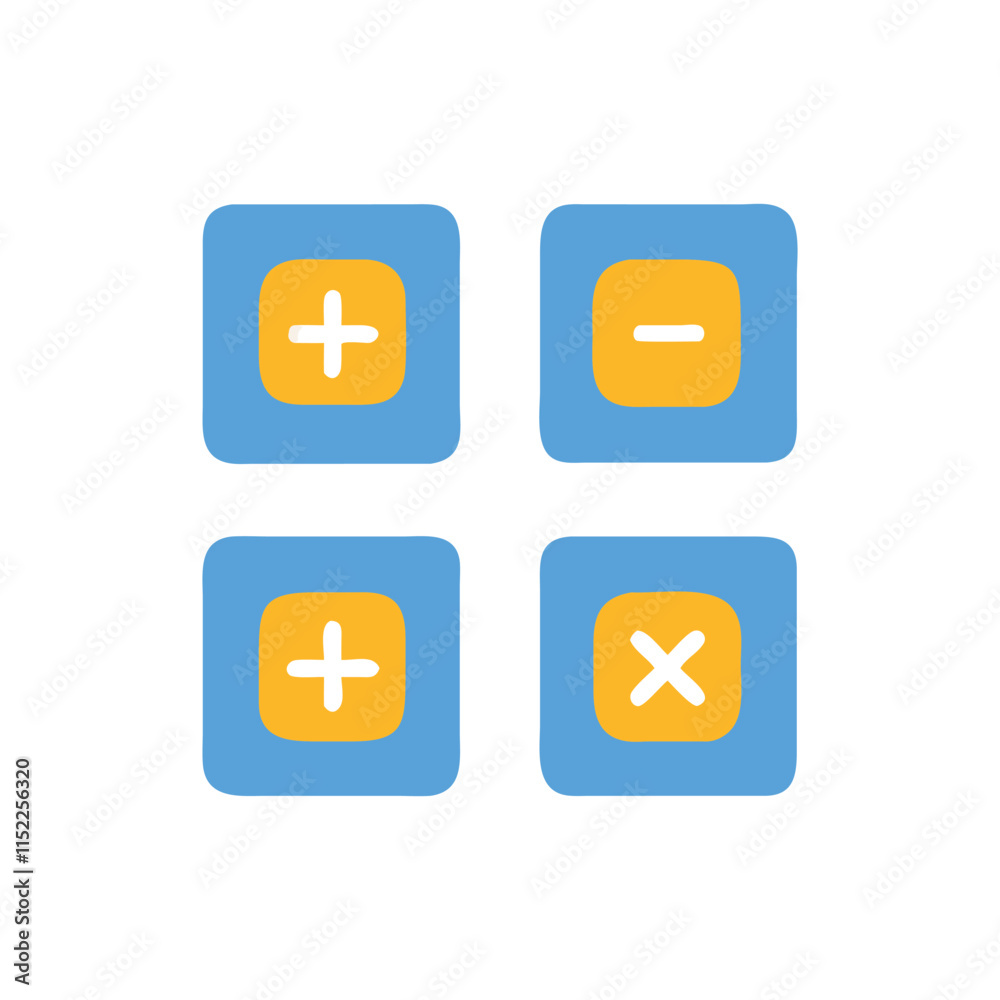 Stylish Calculator Buttons Icon Illustration Design Stylish Calculator Buttons Icon Illustration Design