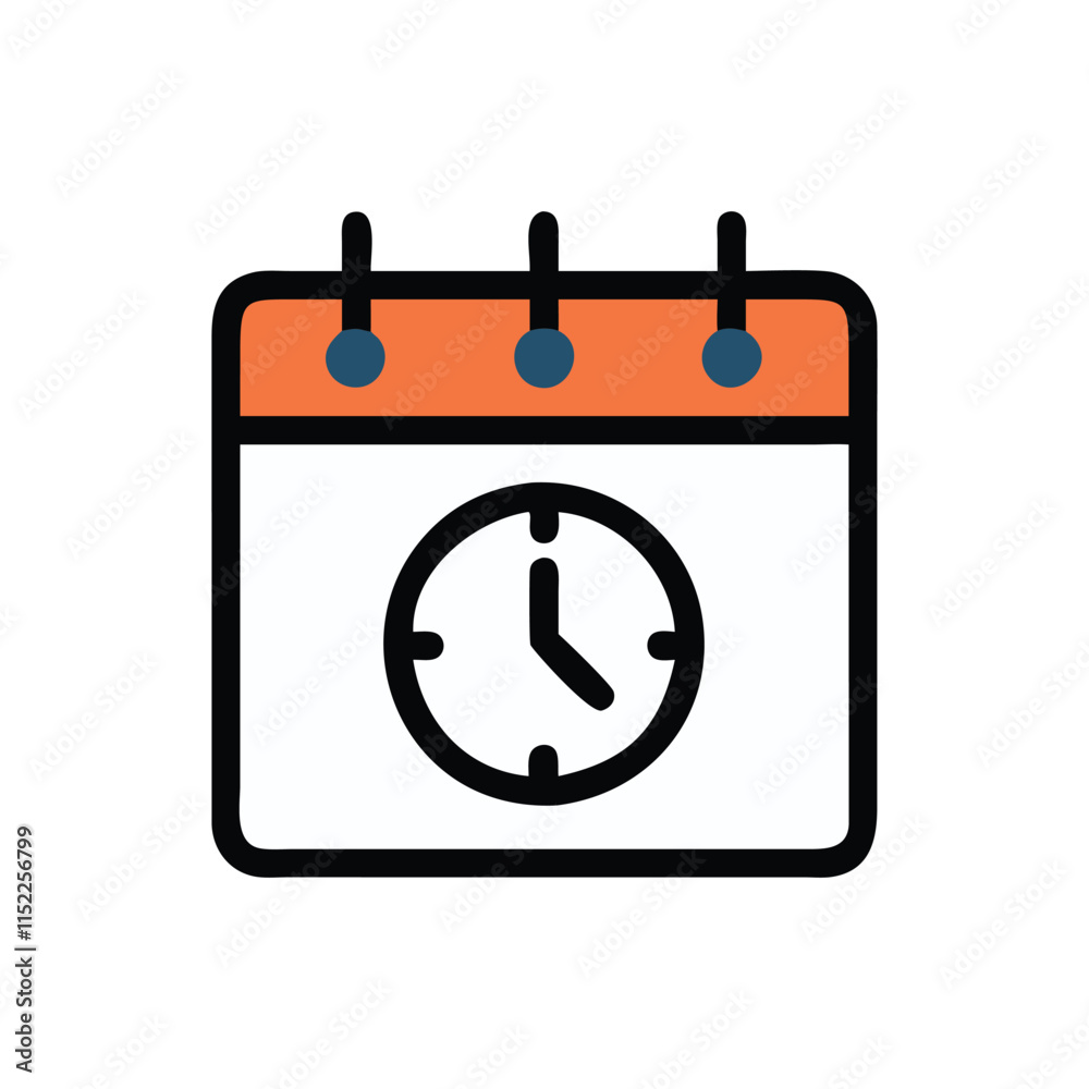Minimal Calendar Clock Icon Illustration Design Minimal Calendar Clock Icon Illustration Design