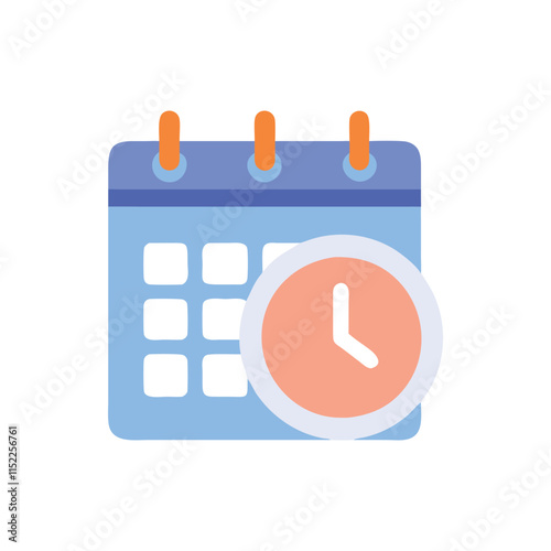  Elegant Calendar Clock Icon Illustration Design