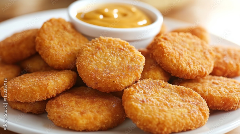 Crispy Nuggets with Honey Mustard Dipping Sauce Crispy Nuggets with Honey Mustard Dipping Sauce