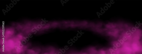 Pink smoke on the floor, mist in the room or on the stage. Fog atmosphere effect. Vector illustration.