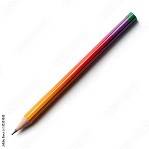 Colorful gradient pencil on white isolated background. photo