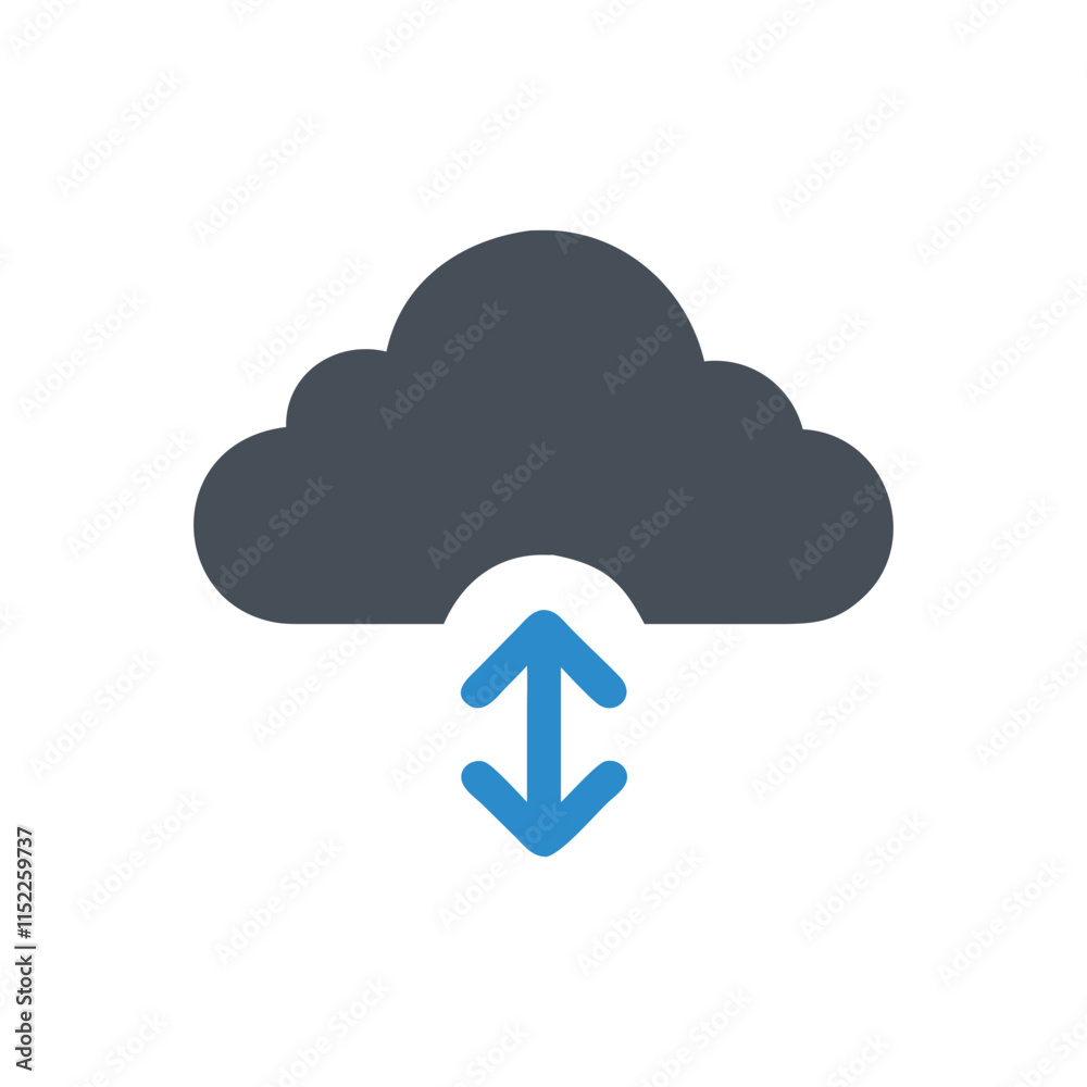  Dynamic Cloud Arrow Icon Illustration Design