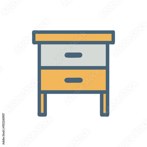  Stylish Compact Desk Drawer Icon Illustration Design