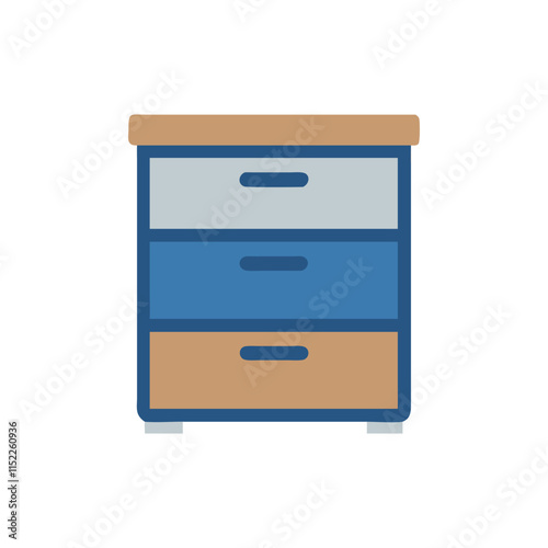  Minimal Compact Desk Drawer Icon Illustration Design