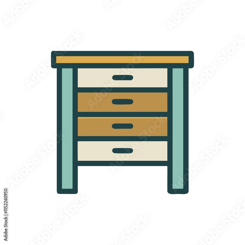  Creative Compact Desk Drawer Icon Illustration Design