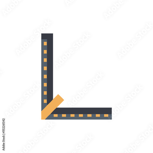  Dynamic Corner Ruler Icon Illustration Design
