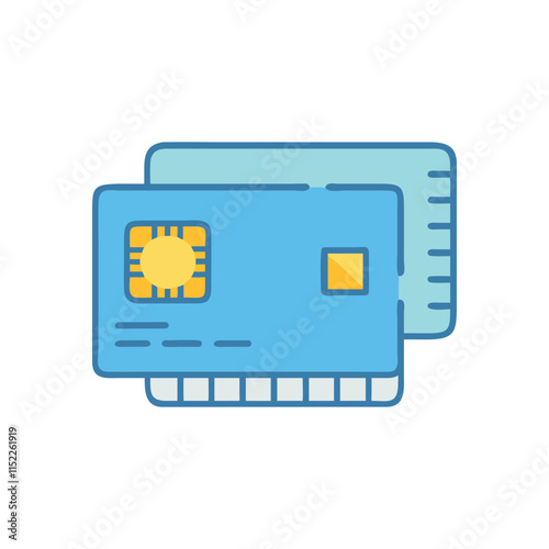  Creative Credit Card Chip Icon Illustration Design
