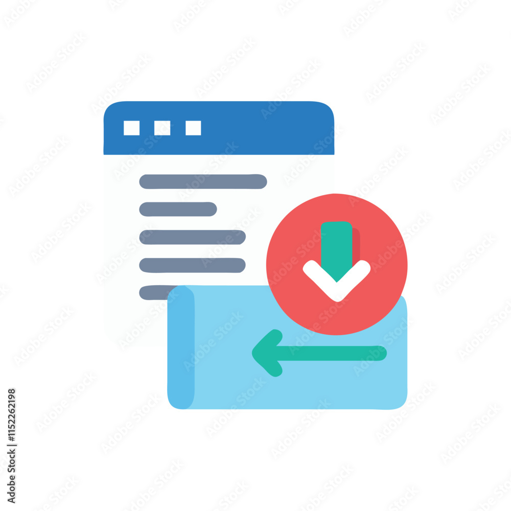 Creative Data Download Icon Illustration Design Creative Data Download Icon Illustration Design
