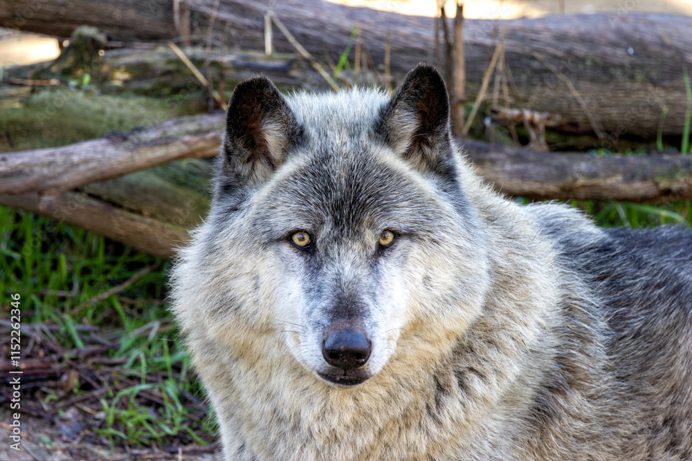 Grey Wolf (Canis lupus) - Native to North America, Eurasia, and Arctic regions Grey Wolf (Canis lupus) - Native to North America, Eurasia, and Arctic regions