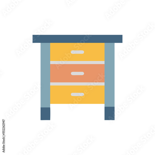  Minimal Desk Drawer Icon Illustration Design