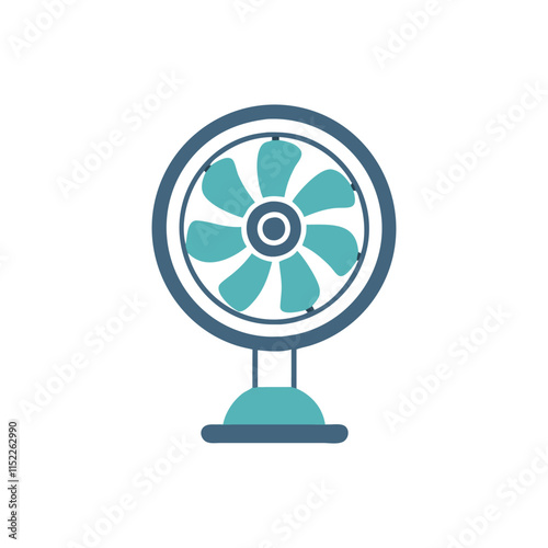  Stylish Desk Fan Icon Illustration Design