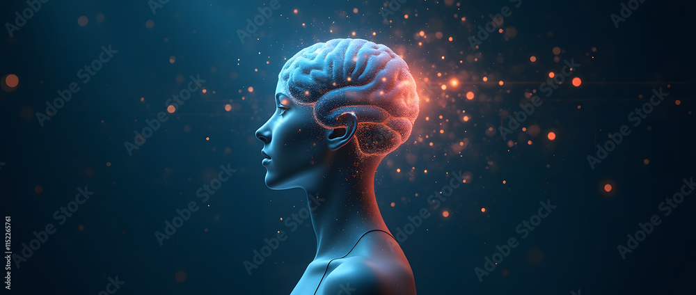 Abstract Portrait of a Woman with Brain and X-Ray Imagery Abstract Portrait of a Woman with Brain and X-Ray Imagery