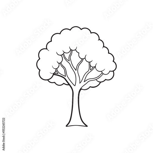 Vector tree icon art with liner stock 