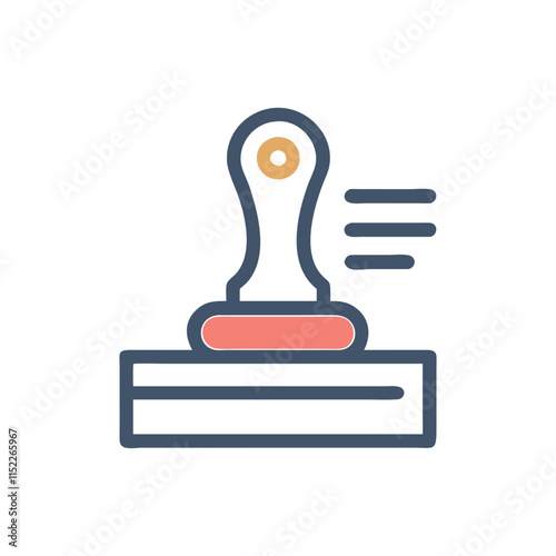  Minimal Document Stamp Icon Illustration Design