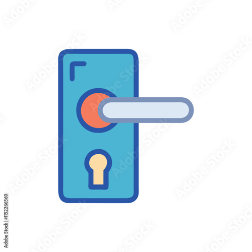  Stylish Door Lock Icon Illustration Design