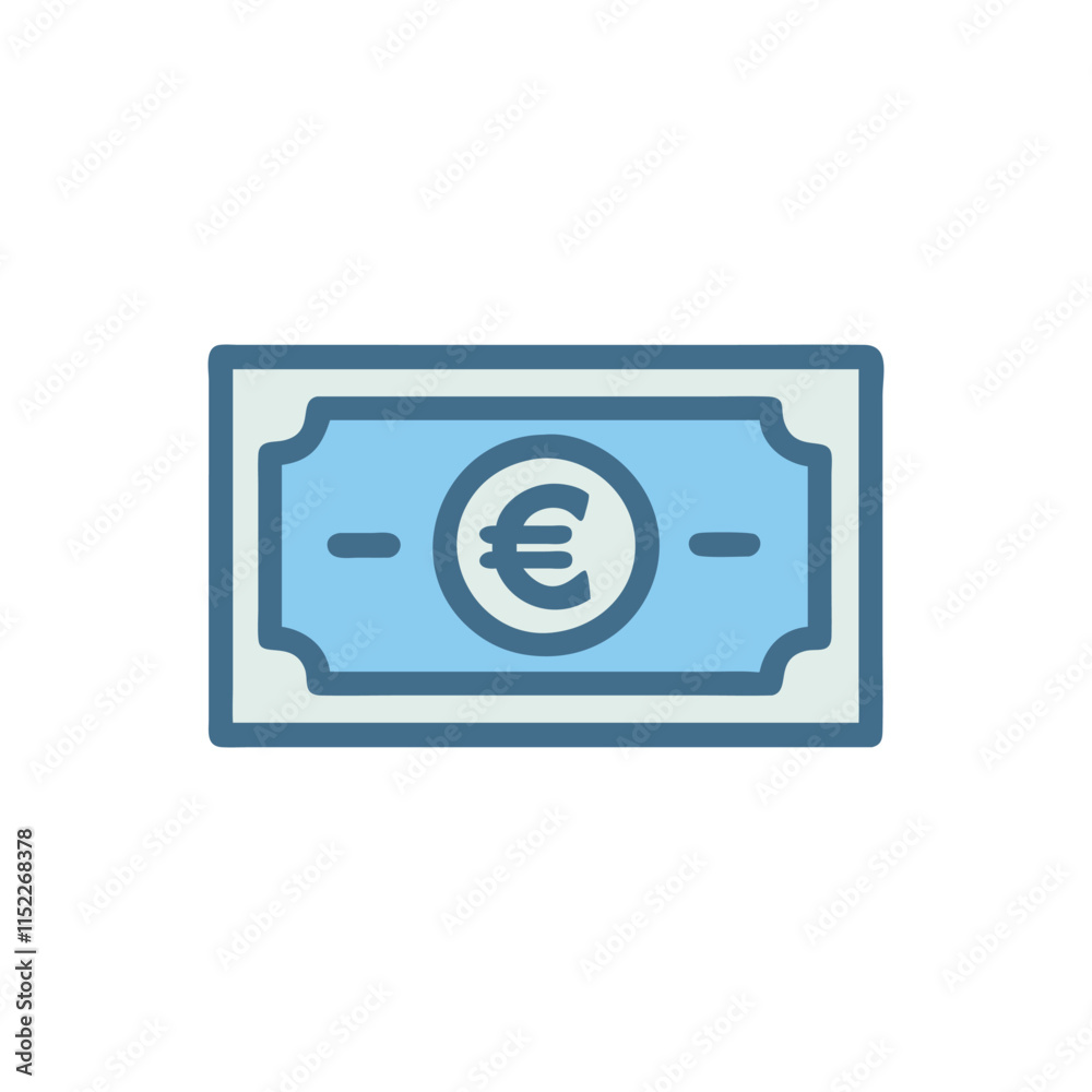 Creative Euro Bill Icon Illustration Design Creative Euro Bill Icon Illustration Design