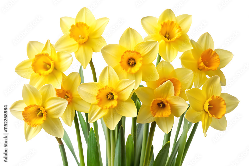 daffodils isolated on white background daffodils isolated on white background