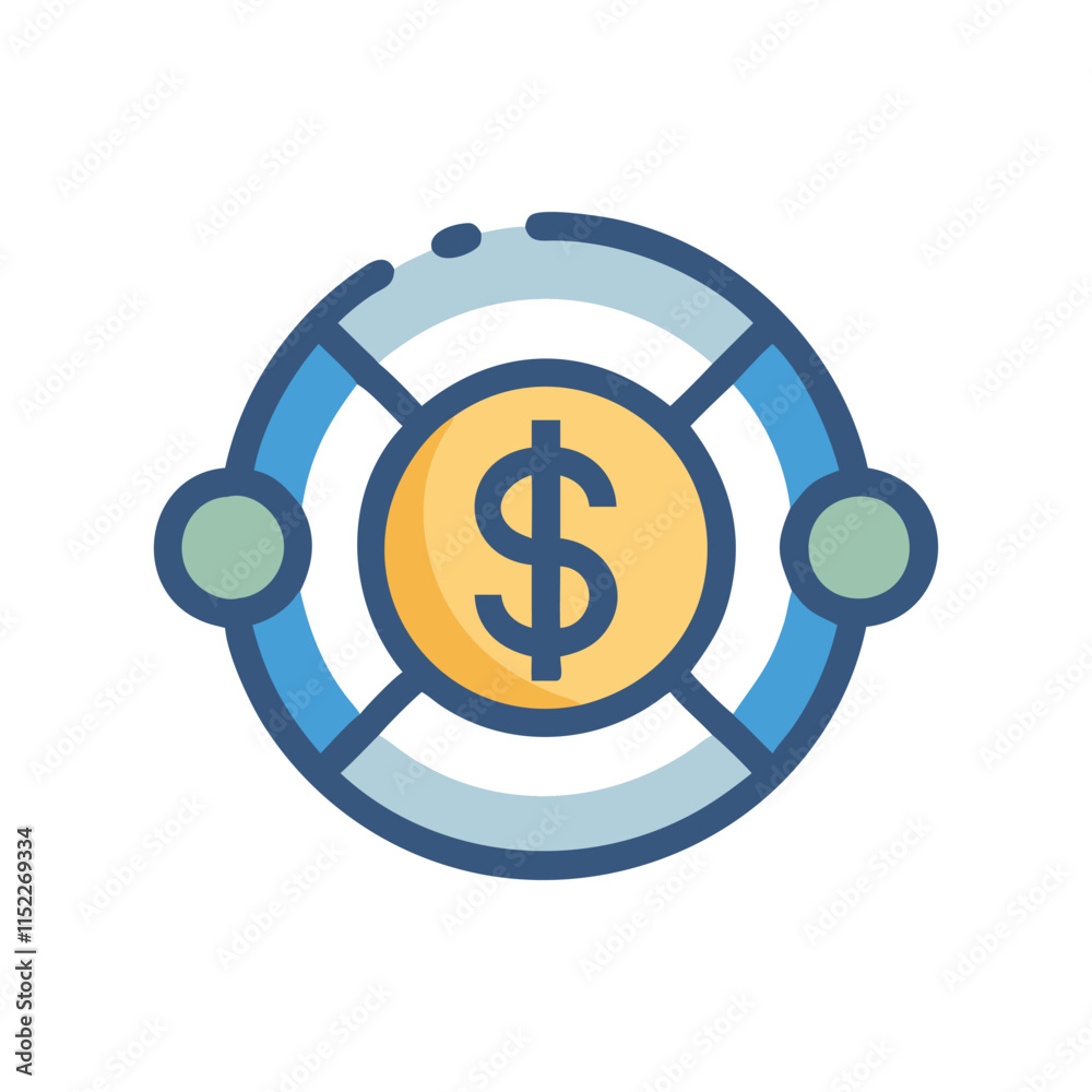 Stylish Financial Ring Icon Illustration Design Stylish Financial Ring Icon Illustration Design