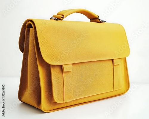 Clean, empty yellow messenger bag mockup with fabric texture and light creases, HD shot