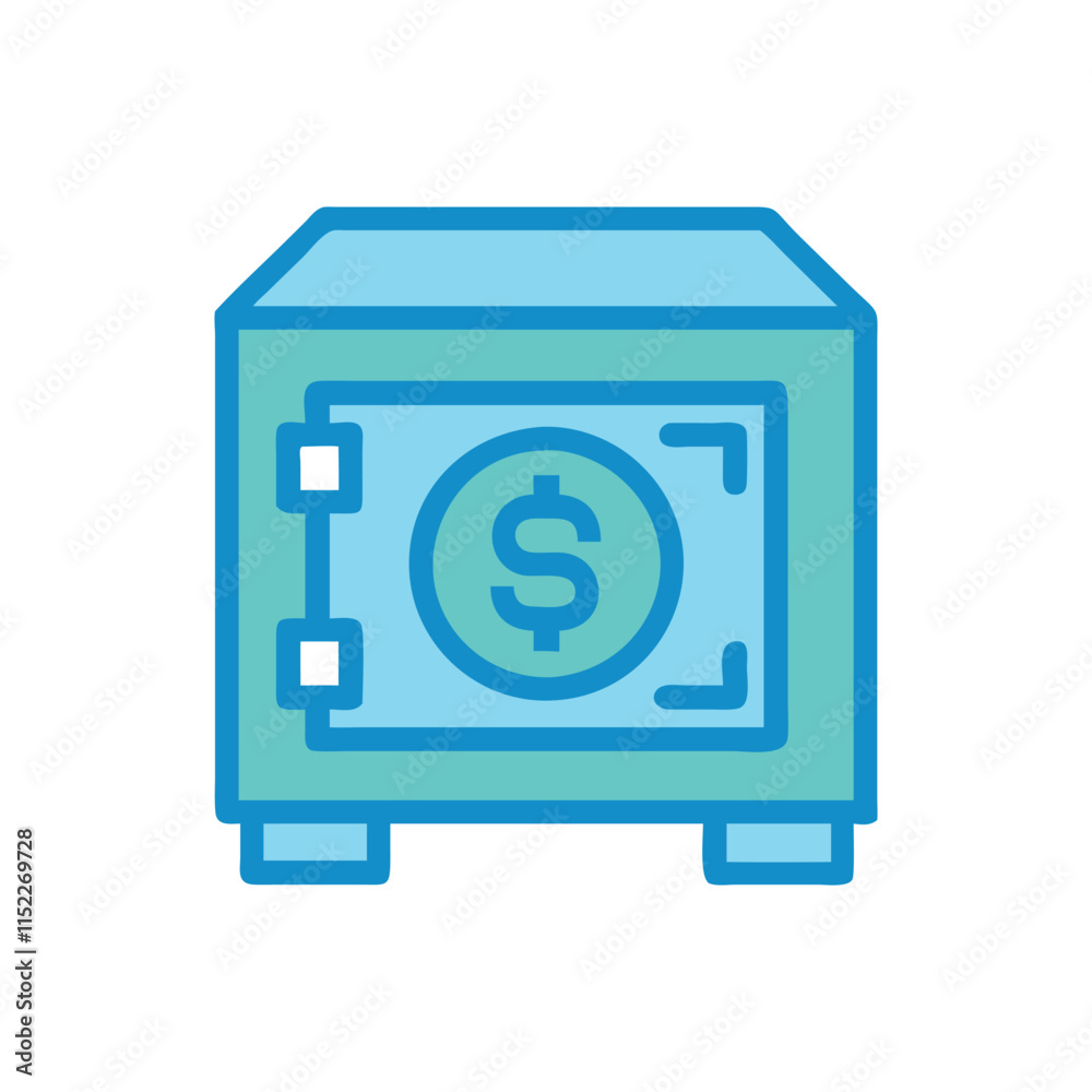 Minimal Financial Vault Icon Illustration Design Minimal Financial Vault Icon Illustration Design