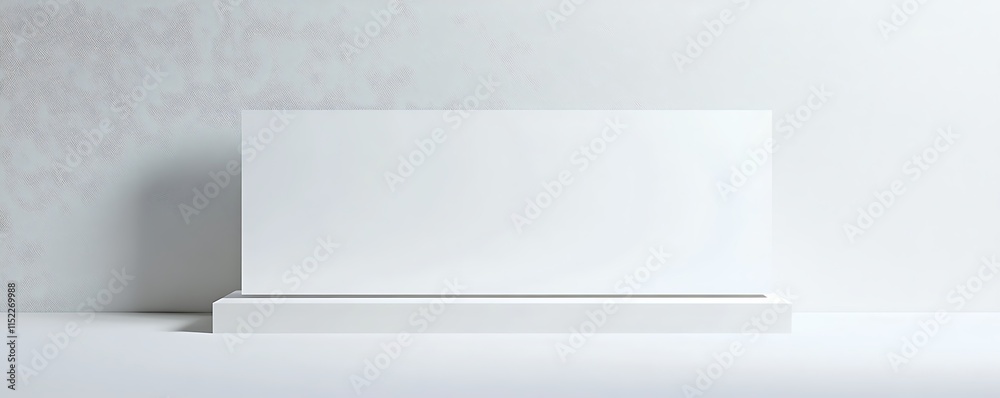 Clean horizontal white banner mockup on a flawless white background Clean horizontal white banner mockup on a flawless white background