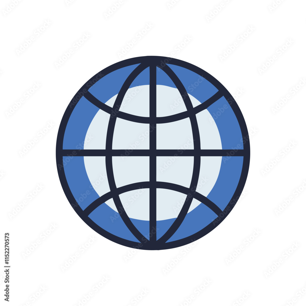 Minimal Globe Icon Illustration Design Minimal Globe Icon Illustration Design
