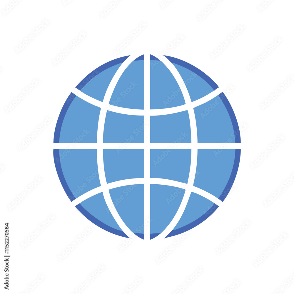 Stylish Globe Grid Icon Illustration Design Stylish Globe Grid Icon Illustration Design