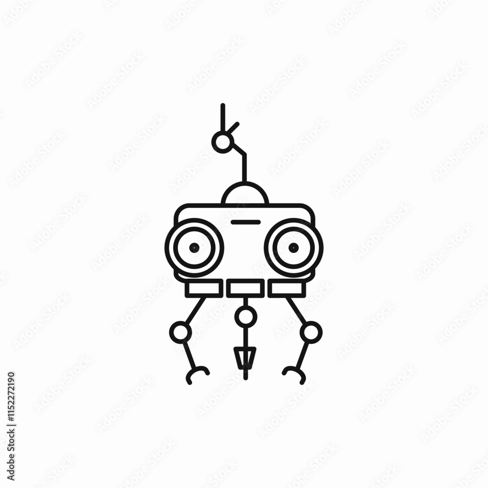 classic robot design technology icon vector sign classic robot design technology icon vector sign