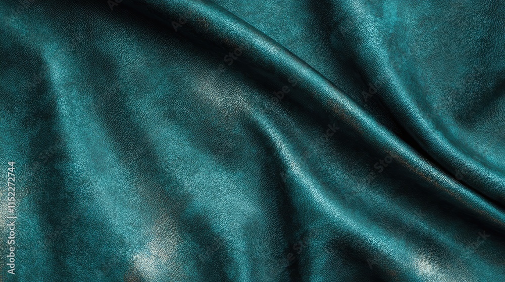 Obraz premium Elegant monochrome green paper texture with a sleek satin finish and shimmering metallic accents.