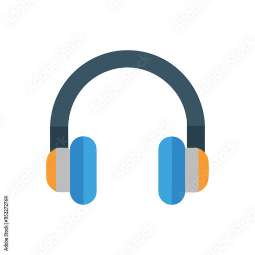  Stereo Headphones Icon Illustration Design