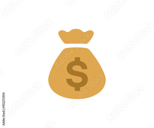 Money bag icon. Money bag sack icon, moneybag flat simple vector design and illustration.

