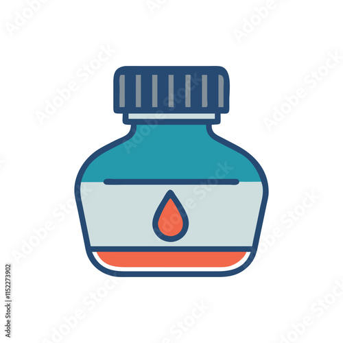  Artistic Ink Bottle Icon Illustration Design