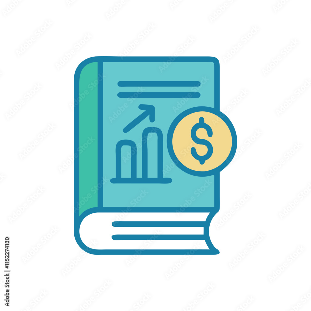 Wealth Planning Book Icon Illustration Design Wealth Planning Book Icon Illustration Design