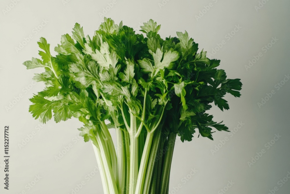 Fresh celery on a plain background Fresh celery on a plain background