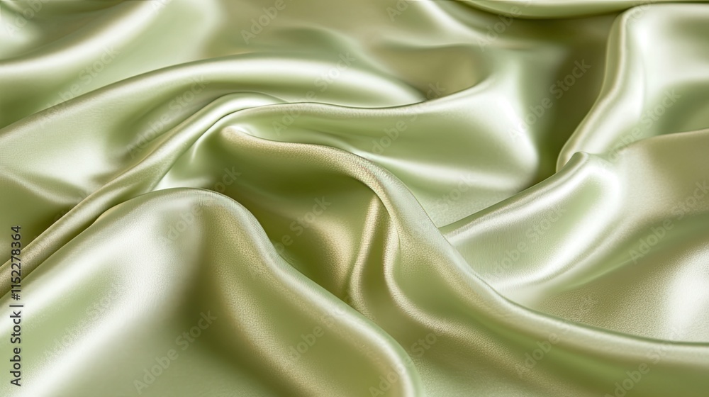 Fototapeta premium Premium green satin finish background featuring a sleek metallic shine for elegant visual designs.