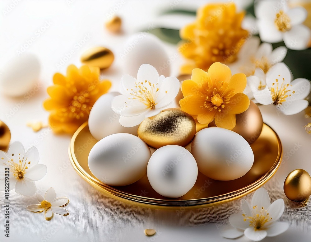 Golden eggs Easter card background Golden eggs Easter card background