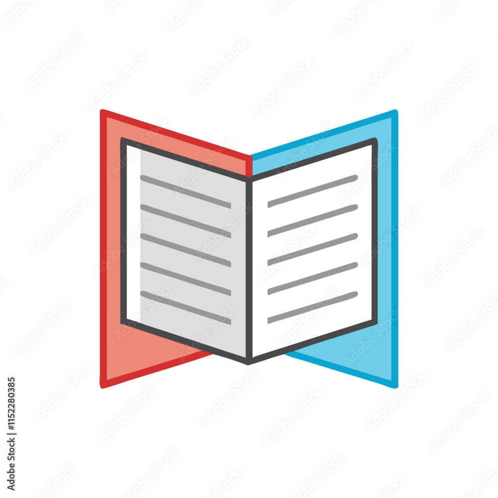 Minimal Open Binder Icon Illustration Design Minimal Open Binder Icon Illustration Design