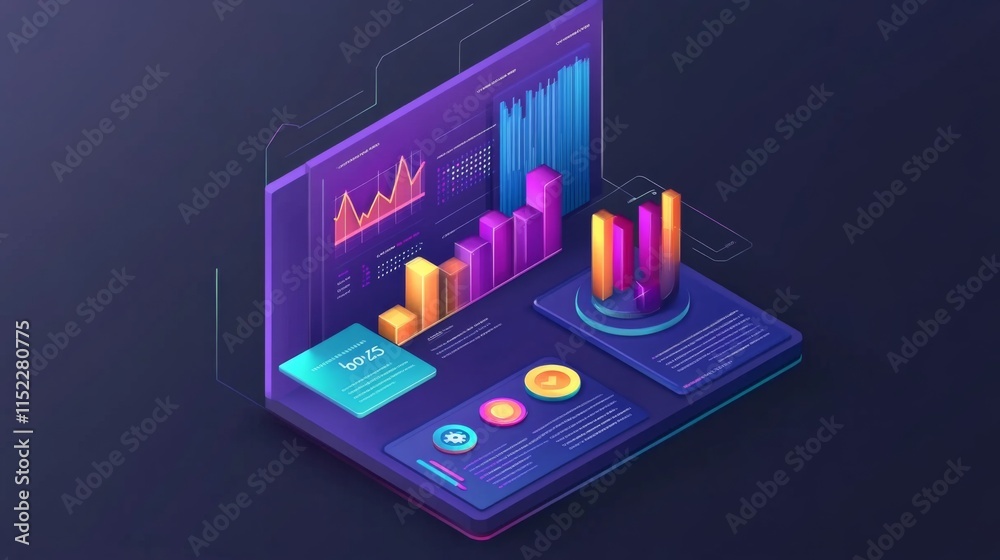 Fototapeta premium Futuristic Analytics Design with Clean Lines and Bright Colors