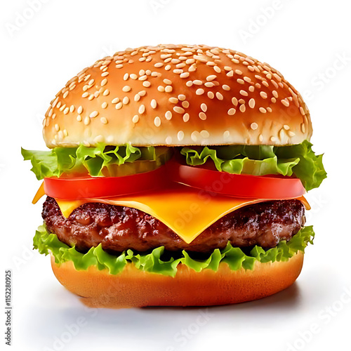 hamburger isolated on white background cutout